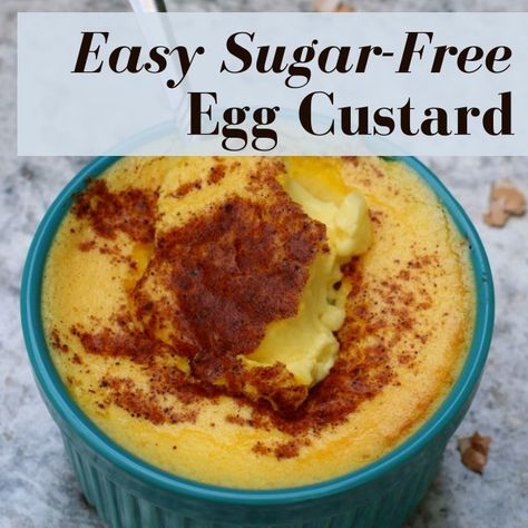 Traditional English egg custard is super simple to make, but gives you an AMAZING dessert Sugar Free Egg Custard, Baked Egg Custard, Egg Custard Recipes, Egg Custard Pie, Sugar Free Desserts Easy, Custard Pie Recipe, Cream Custard, Almond Flour Cookies, Egg Custard