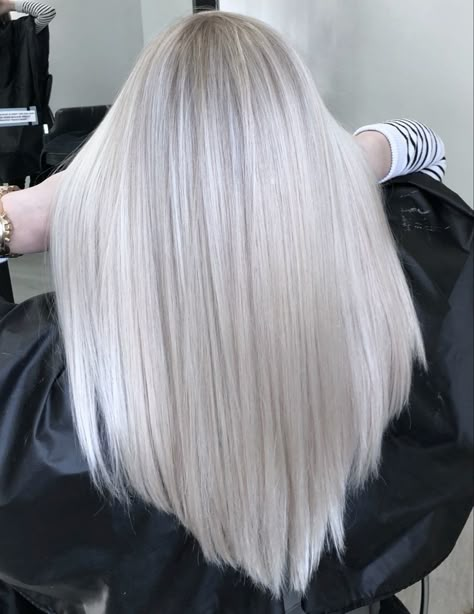 White Grey Blonde Hair, Blonde Highlights Silver, Bright Silver Blonde Hair, Metalic Blond Hair, Ice White Blonde Hair, Cool Ice Blonde Hair Color, White Silver Blonde Hair, Platinum Blonde Hair Dimension, Silver With Blonde Highlights