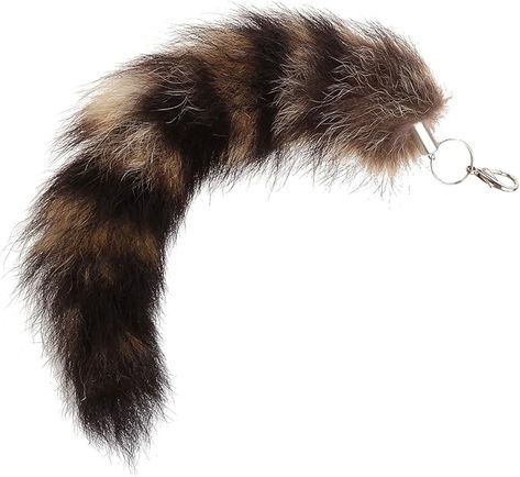 Coat Tails, Fur Keychain, Chain Keychain, Backpack Decoration, Racoon, Purse Accessories, Keychain Gift, Halloween Cosplay, Chain Ring