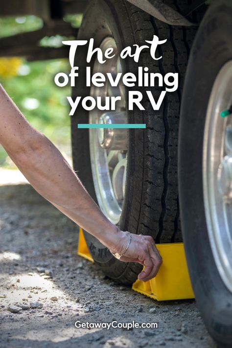 RV leveling is a process that takes time, and the details make a huge difference. Learn the steps and all about RV leveling systems. The Art of Leveling Your RV Properly Rv Leveling Blocks, Bbq Shed, 5th Wheel Camper, Fifth Wheel Trailers, Rv Tips, Buying An Rv, Rv Living Full Time, Rv Tires, Rv Hacks