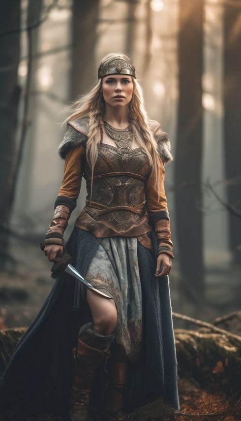 Viking Party Outfit, Nordic Costume Viking Woman, Warrior Queen Costume, Shield Maiden Outfit, Female Barbarian Cosplay, Viking Warrior Woman Outfit, Shield Maiden Aesthetic, Viking Queen Costume, Warrior Woman Cosplay