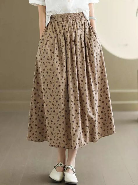 Long Skirt Outfits, Modest Dresses Casual, Oversize Fashion, Midi Skirts, Spring Summer Dress, Cotton Skirt, Plaid Dress, Linen Clothes, Modest Dresses