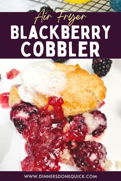 Looking for a delicious and easy summer dessert? Try my irresistible air fryer blackberry cobbler recipe! Juicy blackberries, golden crust, and a hint of sweetness make it a crowd-pleaser. #DinnersDoneQuick #BlackberryCobbler #BlackberryCobblerRecipe #EasyBlackberryCobbler #BlackberryCobblerRecipeEasy #HowtoMakeBlackberryCobbler #FreshBlackberryCobbler #QuickBlackberryCobbler #BlackberryCobblerinAirFryer #Cobbler #CobblerRecipe #SummerDessertIdeas #DessertIdeas Old Fashioned Blackberry Cobbler, Easy Blackberry Cobbler, Caesar Dressing Recipe, Blackberry Cobbler Recipe, Blackberry Recipes, Berry Cobbler, Blackberry Cobbler, Sweet Potato Recipes Casserole, Colorful Dishes