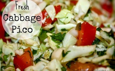 Pico De Galo Recipes Easy, Pico De Galo Recipes, Cabbage Salsa, Mango Pico, Dairy Free Snacks, Ham Salad, Fish Tacos Recipe, Appetizer Dishes, Vegetarian Cabbage