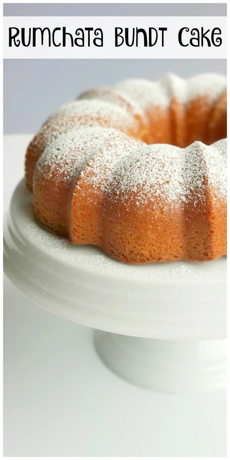 RumChata Bundt Cake highlights all the best flavors of RumChata liqueur ~ a cream flavored rum made with cinnamon and vanilla. The finished cake has a pound cake texture and tastes like a snickerdoodle cookie! #noblepig #rumchata #rumchatarecipes #bundtcake #cundtcakerecipes #yellowcake #poundcake #easycakerecipe #rumcake #rumcakerecipe Rumchata Recipes, Rum Chata, Cake Texture, Liquor Cake, Bundt Recipes, Flavored Rum, Snickerdoodle Cookie, Boozy Desserts, Bundt Cake Pan