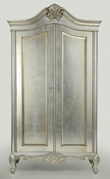 Silver Leaf Furniture, Silver Furniture, 2 Door Wardrobe, Ornate Furniture, Furniture Finishes, Hand Painted Furniture, French Furniture, Furniture Storage, Old Furniture