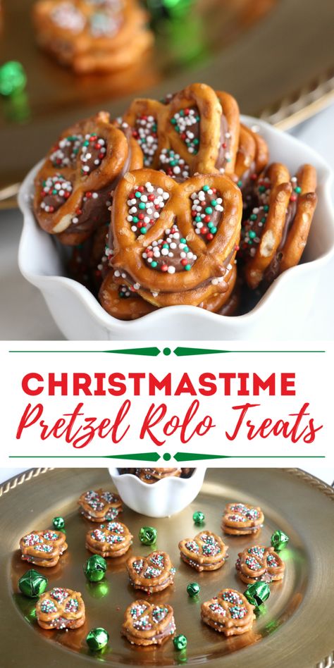 Christmas Rolo Pretzel Treats, Christmas Pretzel Recipes, Rolo Snacks, Pretzel Rolo Bites, Recipes With Pretzels, Pretzel Rolo, Christmas Bites, Christmas Pretzel, Rolo Pretzel