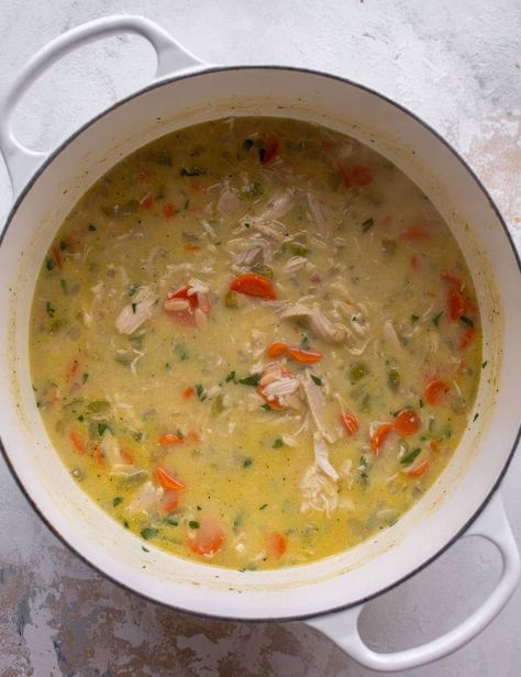 Chicken and Orzo Soup - Creamy Chicken and Orzo Soup Soup With Orzo Pasta, Creamy Chicken And Orzo, Chicken Soup With Orzo, Chicken And Orzo Soup, Cabbage Hamburger Soup, Orzo Dinner Recipes, Soup With Orzo, Chicken And Orzo, Orzo Soup Recipes