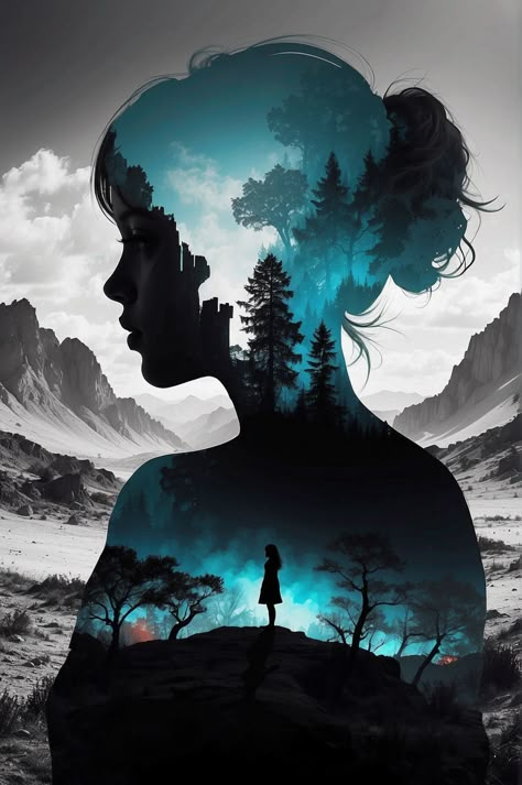 Creation Photo, Motion Designer, Dreamy Artwork, Photographie Portrait Inspiration, Girl Silhouette, Abstract Photographs, Girly Art Illustrations, Beautiful Dark Art, Cool Wallpapers Art