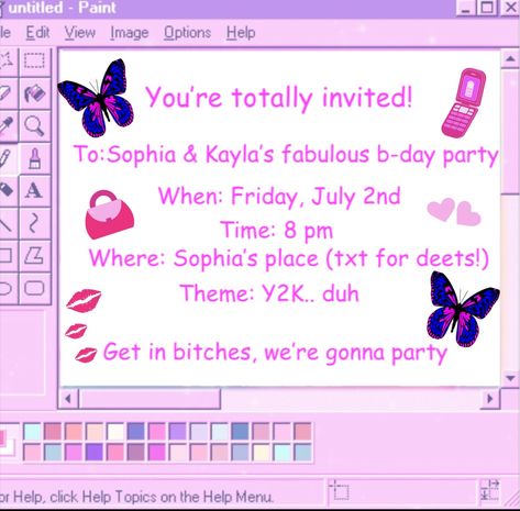 Bratz Vs Barbie Party Invitations, Y2k Birthday Party Invitation, 2000 Party Invitation, Y2k Party Invitation Template, 2000s Party Invitation Template, Y2k Party Invite, Y2k Invitation Template, Y2k Birthday Invitations, Romcom Party Theme