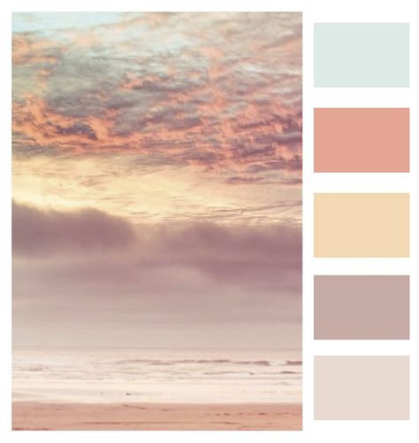 Pink Sand Color Palette, Sunrise Pallet Colour Palettes, Prettiest Color Palette, Pink Sunset Bedroom Aesthetic, Daydream Color Palette, Milky Color Palette, Sunset Color Room Bedrooms, Sunset Colour Pallet, Sunset Ocean Color Palette