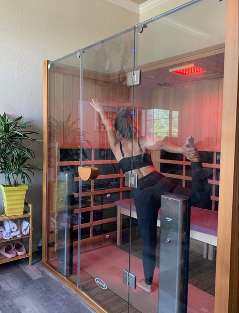 Love seeing happy buyers. Stretching in a Clearlight Sanctuary Yoga model. Embrace the peace!! #clearlightsauna #clearlightsaunas #jacuzzi #infraredsauna #infrared #peace #yoga #yogapractice Clear Light Infrared Sauna, Clearlight Infrared Sauna, Indoor Sauna Ideas Home, Sauna Workout, Infrared Sauna Room, Clearlight Sauna, Cave Spa, Best Infrared Sauna, Home Infrared Sauna