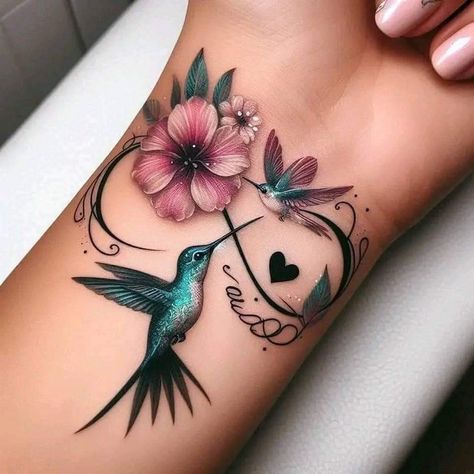 Hummingbird And Flower, Catrina Tattoo, Cross Tattoos For Women, Cool Wrist Tattoos, Remembrance Tattoos, Tattoos For Women Flowers, Tasteful Tattoos, Geniale Tattoos, Pretty Tattoos For Women