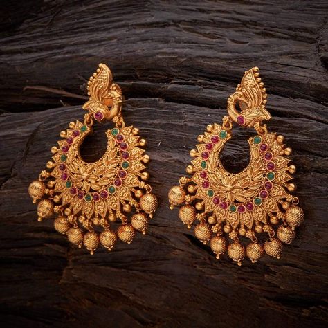 Shop Antique Earrings Online For Women-Kushal's Fashion Jewellery Antique Jumki Designs Gold, Chaandbaali Earrings Gold, Antique Earrings Jhumka, Gold Earrings For Women Indian, Chandbali Earrings Gold Latest, Gold Earrings Designs For Wedding, Antique Earrings Gold, Chand Bali Earrings Gold, Chandbali Earrings Gold