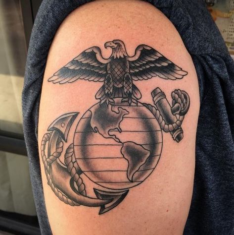 Marine tattoos are popular nowadays and if you are planning to get a marine tattoo on your body then check out this collection of 40+ marine tattoos ideas for men. #tattoos #tattoosformen Traditional Marine Corps Tattoos, Usmc Tattoo Men, Ega Tattoo Marines, Ega Tattoo Design, Marine Corps Tattoos For Men, Marine Tattoo Ideas, Marine Tattoo For Men, Eagle Globe And Anchor Tattoo, Ega Tattoo