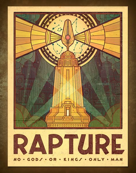 Bioshock Tattoo, Bioshock Artwork, Bioshock Rapture, Bioshock Art, The Rapture, Bioshock Infinite, Tourism Poster, Gaming Merchandise, Geniale Tattoos