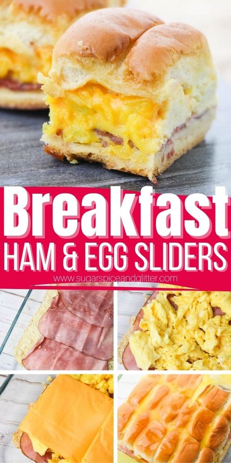 Bake Eggs In Oven Breakfast Sandwiches, Ham And Egg Sliders Hawaiian Rolls, Ham Egg And Cheese Breakfast Sliders, Egg Ham And Cheese Sliders, Ham And Egg Sliders, Breakfast Ham Sandwiches, Breakfast Sliders For A Crowd, Slider Breakfast Sandwiches, Ham Egg Cups Breakfast