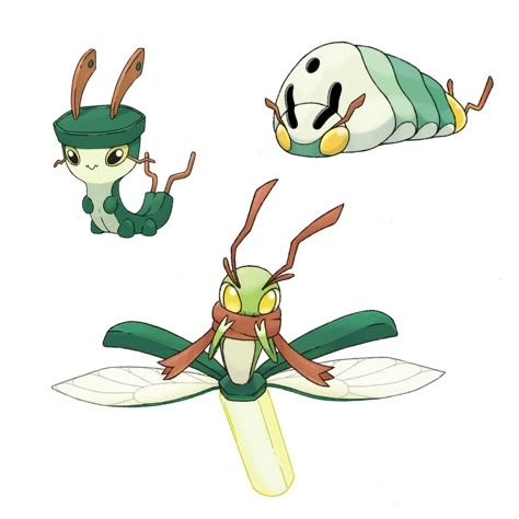 Fakemon pokemon Fakemon Bug Type, Bug Type Fakemon, Electric Fakemon, Bug Type Pokemon, Bug Fakemon, Bug Pokemon, Pokémon Design, Fakemon Ideas, Bug Type