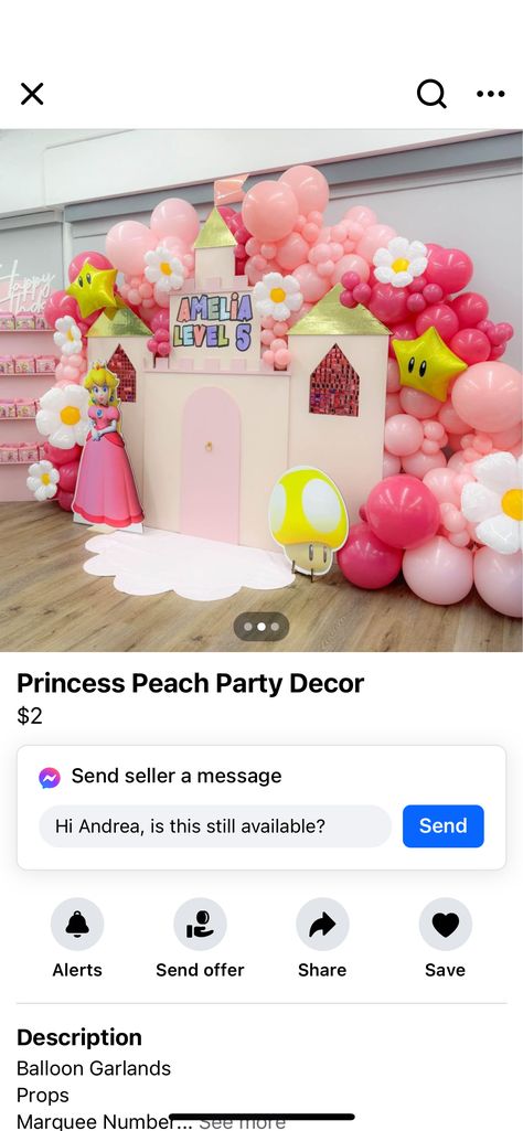 Princess Peach Birthday Backdrop, Princess Peach Backdrop, Princess Peach Diy, Princess Peach Party Decorations, Princess Peach Party Ideas, Princess Peach Birthday Party, Princess Peach Birthday, Peach Birthday Party, Peach Party Decorations