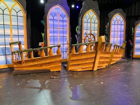 Peter Pan Set Design, Peter Pan Play Set Design, Pirate Ship Stage Set, The Little Mermaid Set Design, Tresure Island, Ocean Theatre Set, Pirates Of Penzance Set Design, Peter Pan Play, Little Mermaid Musical Set Design