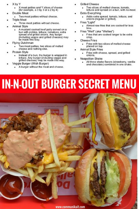 In And Out Burger Secret Menu Style, In And Out Recipe, In In Out, In And Out Secret Menu Food, In And Out Burger Recipe, In N Out Secret Menu Items, Burger Menu Ideas, In And Out, In N Out Menu