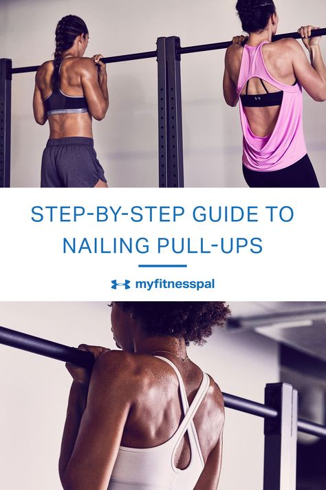 This training program will help you strengthen key muscles needed to perform pull-ups. Pull Up Program, Weight Training For Beginners, Weight Training Routine, Fitness Pal, My Fitness Pal, Best Cardio Workout, Hot Fitness, Home Exercise Routines, Weight Training Workouts