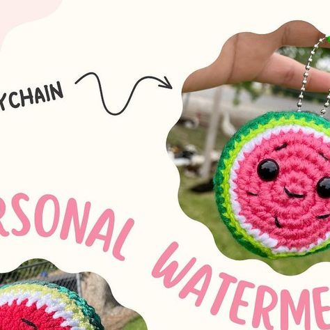 Irma’s Crafts on Instagram: "FREE Watermelon pattern 🍉 Pattern by me!  Don’t forget to like, share, and save this post 💕  Can’t wait to see all your fruit makes! 🍊🍉🍋🥝🍈  #crochetpattern #crochet #freecrochetpattern #freepattern #watermelonpattern #watermelonplushie #plushie #keychain #keychainpattern #watermelonkeychain #amigurumi #crochetplushie #personalwatermelon" Fruit Crochet, Plushie Keychain, Instagram Pattern, Crochet Market, Watermelon Pattern, Starbucks Refreshers, Crochet Food, Amigurumi Pattern, Crochet Amigurumi