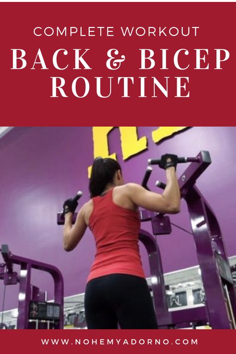 Bicep And Tricep Workout For Women Gym, Bicep And Back Workout Women, Back And Biceps Workout Gym, Bicep And Back Workout, Back And Bicep Workout Gym, Planet Fitness Machines, Bicep Routine, Back Bicep Workout, Workout Planet Fitness