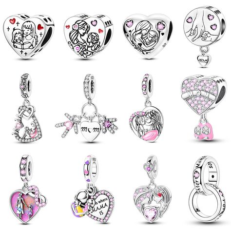 2025 New 925 Silver Mother Love daughter Charms Beads Fit Pandora 925 Original Bracelets DIY Mothers Love, Diy Bracelets, Bead Charms, 925 Silver, Beaded Jewelry, Jewelry Accessories, Fine Jewelry, Charms, Beads