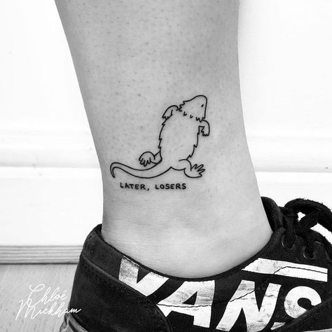 bearded dragon tattoo Steve Tattoo For Women, Beared Dragon Tattoo, Sweet Dragon Tattoo, Bearded Dragon Tattoo Outline, Simple Bearded Dragon Tattoo, Breaded Dragon Tattoo, Bearded Dragon Memorial Tattoo, Small Banger Tattoos, Small Reptile Tattoo