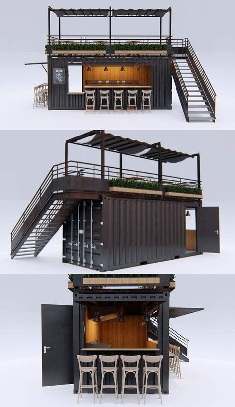 Coffee Shop Shipping Container, Container Bar Design Restaurant Plan, Shipping Container Beer Garden, Shipping Container Stores, Converted Shipping Containers Ideas, Shipping Container Sheds Storage, Bar Ideas Business, Container Shed Ideas, Container Restaurant Ideas