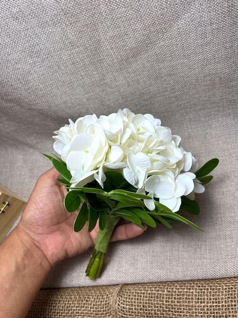 Mini Prom Bouquet, Small Prom Bouquet, Small White Hydrangea, White Hydrangea Bouquet, Prom Bouquet, Hydrangea Bouquet Wedding, Graduation Bouquet, Mini Bouquet, White Hydrangeas