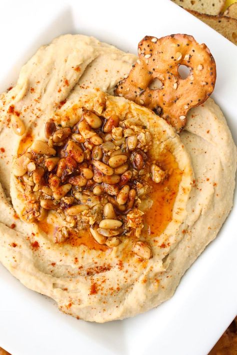 Pine Nut Hummus Recipe, Pine Nut Hummus, Pine Nut Cookies, Pine Nut Recipes, Nut Cookies, After School Snack, Pine Nut, Nut Recipes, Toasted Pine Nuts