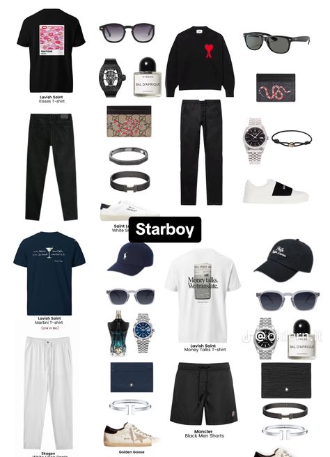 Starboy Asethic Outfits, Bad Boy Outfits Men, Starboy Fits, Outfit Inspiration Men, Starboy Outfit, Starboy Aesthetic, Outfit Ideas Streetwear, Men Outfit Ideas, Guys Fits