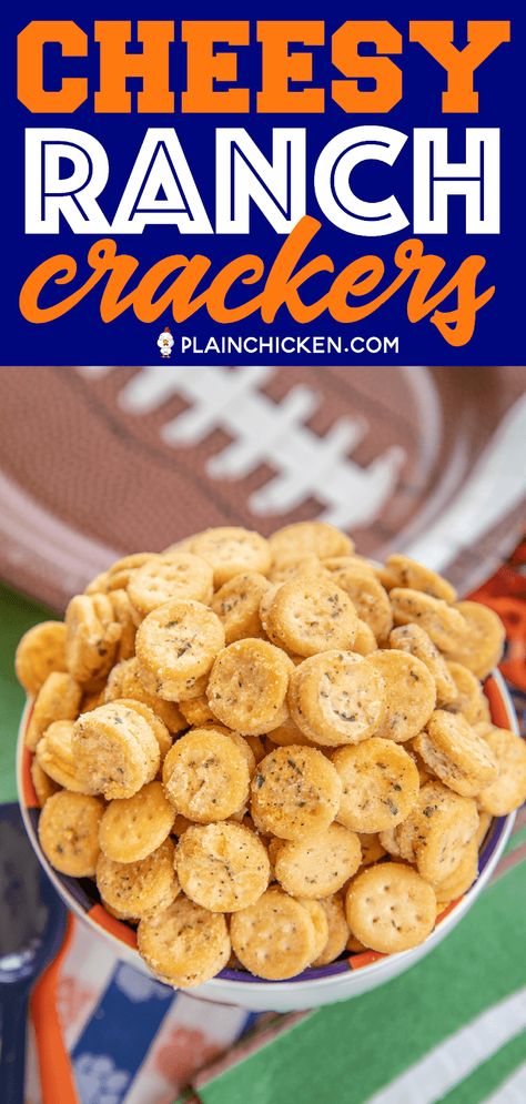 Ranch Crackers Recipe, Plain Chicken Recipe, Ranch Crackers, Ritz Bits, Vegetarian Nachos, Snack Crackers, Cheesy Ranch, Cheese Sliders, Crackers Recipe