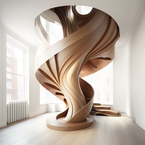 Generative Design Architecture, Algorithm Design, Architecture Sculpture, Escalier Design, Stairway Design, Top Architects, Spiral Stairs, Architecture Design Concept, Interior Design Art