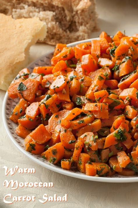 Moroccan Carrot Salad, Moroccan Carrots, Moroccan Salad, Carrot Salad Recipes, Moroccan Cooking, Moroccan Dishes, Carrot Salad, Carrot Recipes, Moroccan Food