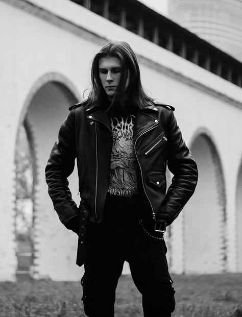 Black Metal Outfit, Black Metal Fashion, Metalhead Fashion, Metalhead Guy, Goth Guy, Metal Outfit, Black Outfit Men, Metal Boy, Goth Guys