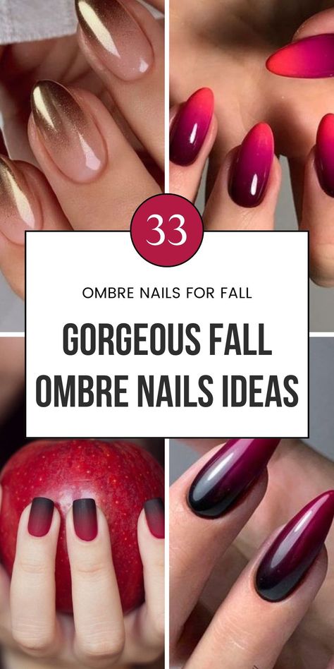 Dive into the ultimate fall ombre nails guide! Perfect for autumn nails, discover ombre fall nail designs, from warm earthy tones to vibrant reds. Find the best ombre nails for fall and seasonal nail art tips. Save this pin for endless ideas! Fall Ombre Nails, Best Fall Nails, Short Oval Nails, Red Ombre Nails, Fall Ombre, Festive Nail Designs, Nails For Fall, Baby Blue Nails, Fall Nails Ideas