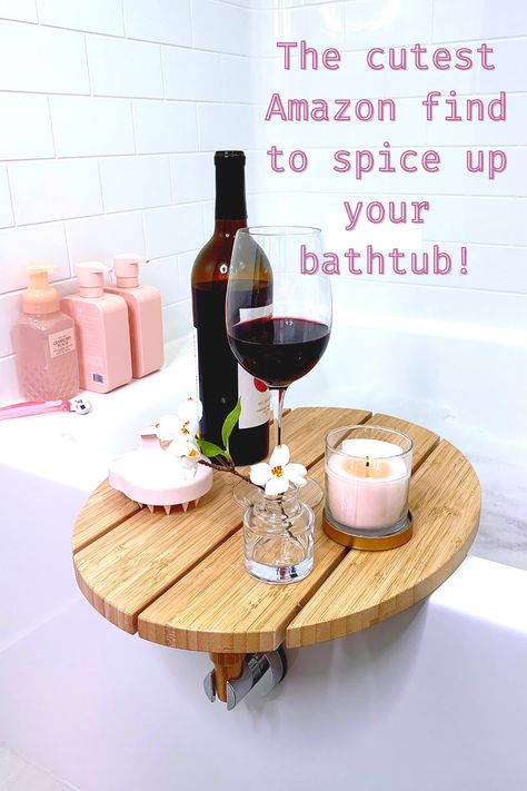 $48.97 - This absolutly adorable bath tub caddy tray is the perfect bathtub accessory! Use it to relax and read your favorite book while you're tubbing, or set it up as a convenient shelf to store your shower goodies. Isn't that so lux! #bathroomdecor #bathcaddy #bathtubtray #amazonfind Bath Tub Caddy, Bath Tub Tray, Tub Caddy, Wood Tub, Cottage Bath, Tub Tray, Side Shelf, Bathroom Caddy, Bathtub Caddy