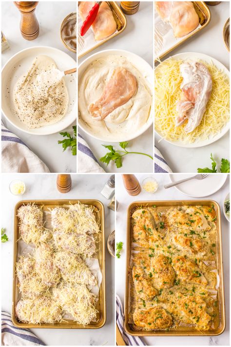 So easy and so delicious, Mayo-Parmesan Crusted Chicken is a must-try dinner! The chicken is moist and flavorful every time! Buttered Rice Recipe, Creamy Orzo Pasta, Stick Of Butter Rice, Parmesan Crusted Chicken Breast, Easy Parmesan Crusted Chicken, Parmesan Crusted Chicken Recipe, Roasted Carrots And Parsnips, Mayo Chicken, Leftover Chicken Breast