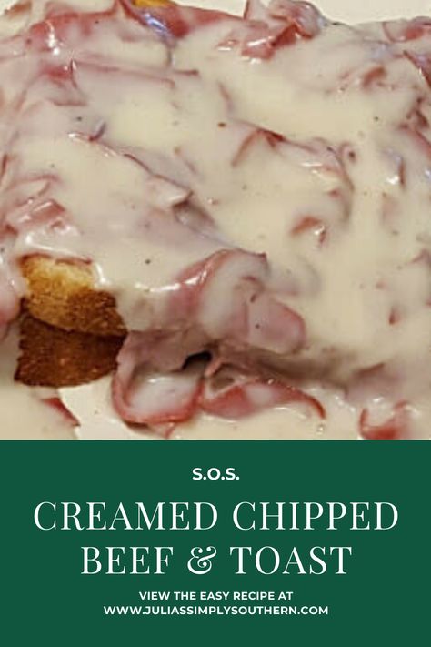 Chip Beef Gravy, Cream Chipped Beef Recipe, Easy White Sauce, Creamed Chipped Beef, Country Food, Creamed Beef, Dried Beef, Chipped Beef, Beef Gravy