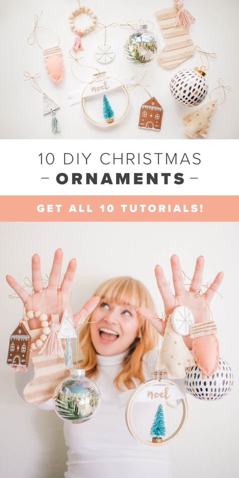 10 DIY Christmas Ornaments that are modern and minimal! Build Your Own Ornament, Whimsical Ornaments Diy, Ornament Craft Ideas For Kids, Colorful Diy Ornaments, Diy Crate And Barrel Ornaments, Anthropology Ornaments Diy, Easy Diy Boho Christmas Ornaments, Diy Modern Ornaments, Diy Modern Christmas Ornaments