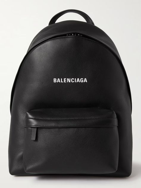 Leather Backpack For Men, Balenciaga Backpack, Balenciaga Logo, Closet Organizer, Home Logo, Black Logo, Printed Leather, Mr Porter, Fun Bags