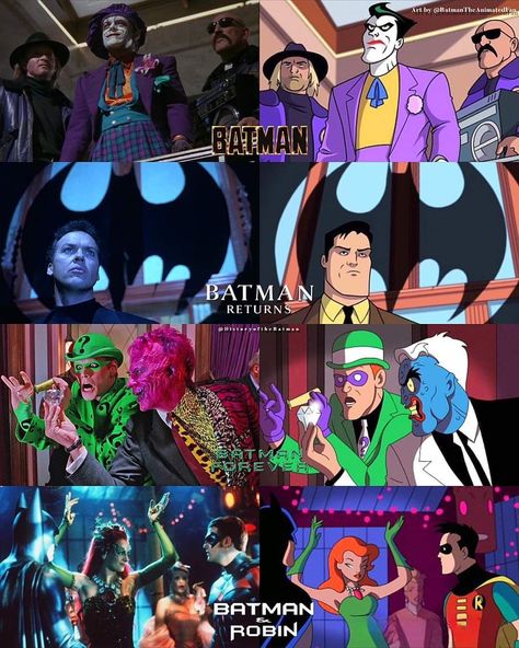 The Tim Burton / Joel Schumacher film universe in the style of Batman: The Animated Series by Simon AT: Batmantheanimatedfan | Instagram.🦇🎥 Tim Burton Batman, Gotham Villains, Batman Film, Dc Comics Heroes, Batman Returns, Batman The Animated Series, Arte Dc Comics, Dc Comics Superheroes, Batman Comic Art