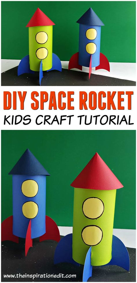 Are you looking to make a homemade rocket with the kids? If so, here is a fantastic step by step tutorial to make your very own space rocket craft using a toilet tube.  This is a fantastic recycled craft project and is a great way to get the kids interested in space and the solar system. You can build a homemade model rocket using the space rocket template at the end of this post. I hope you love this simple rocket craft idea. #rocket #toiletroll #crafts Rocket Craft For Kids, Homemade Rocket, Paper Rocket, Rocket Template, Rocket Craft, Space Crafts For Kids, Sophia Grace, Homemade Ideas, Rockets For Kids