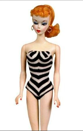 1959 #1 and #2 Ponytail Barbie® Doll #850 in original swimsuit 1950s Barbie, 1950s Toys, Barbie Swimsuit, Doll Museum, Barbie Birthday Party, Im A Barbie Girl, Barbie Birthday, Striped Swimsuit, Barbie I