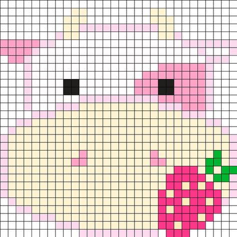 Strawberry Cow Perler Bead, Pony Bead Animals, Pony Bead Projects, Easy Perler Bead Patterns, Strawberry Cow, Pearl Beads Pattern, Pony Bead Patterns, Pattern Maker, Perler Crafts