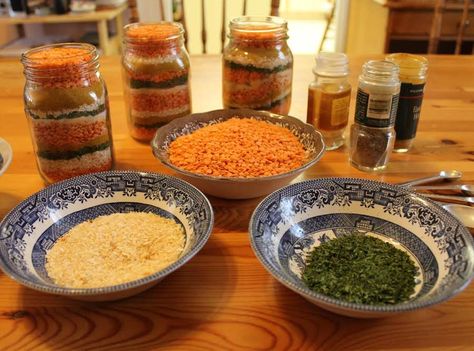 One of my favorite things to give as a gift is a recipe in a jar. I have loads of soups, dips, cookies and breads. Here is one of my favorite. Curried Lentil Soup In A Jar, Lentil Soup In A Jar, Mason Jar Soup, Coconut Lentil Soup, Dry Soup Mix, Curried Lentil Soup, Soup In A Jar, Diy Food Gifts, Vegan Kids