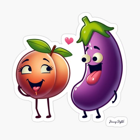 "Emoji lovers - eggplant/aubergine and peach characters" Poster for Sale by jimmy-digital | Redbubble Emojis Texts, Peach Emoji, Eggplant Emoji, Imessage Sticker, Cartoon Rappers, Emoji Images, Lgbt Love, Eggplant, Photo Poses